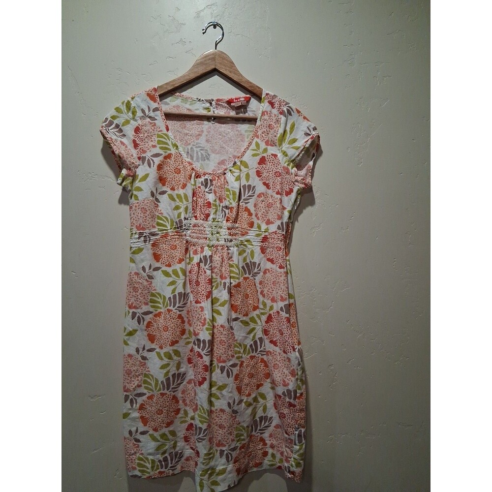 Boden Breezy Beach Floral Dress Multicolor Smocked Size 6R  *SEAMSTRESS PROJECT*